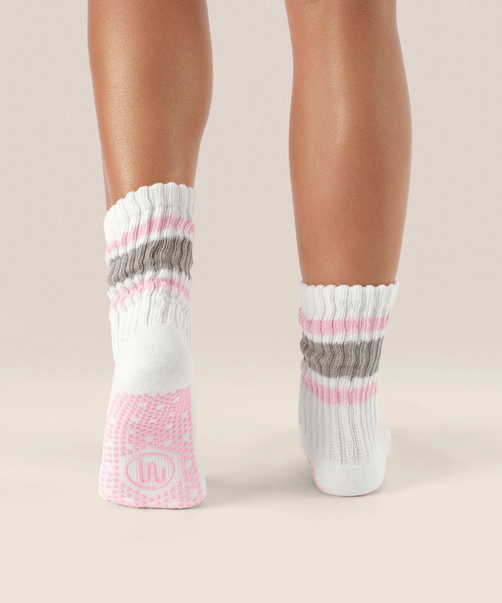 Crew Non Slip Grip Socks - 80's Stripe