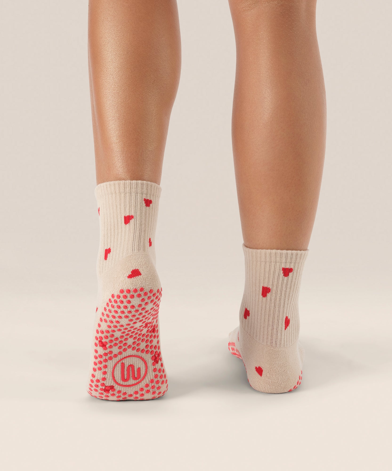 Crew Non Slip Grip Socks - Love Me