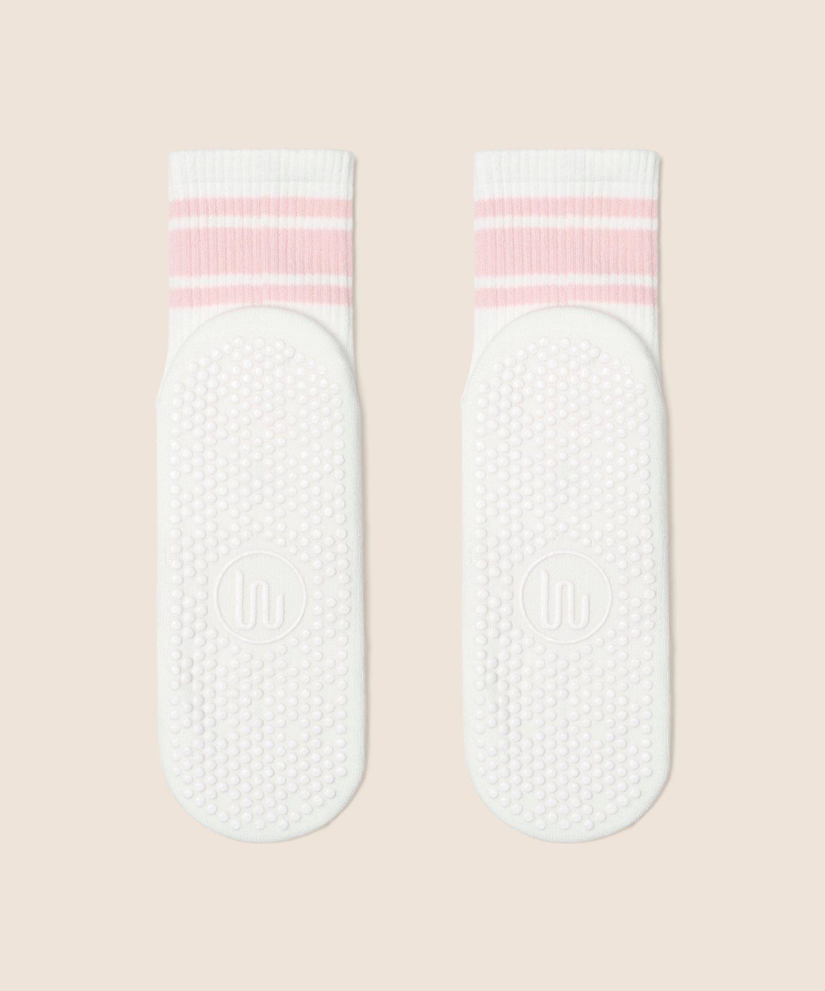 Crew Non Slip Grip Socks - Pink Stripes