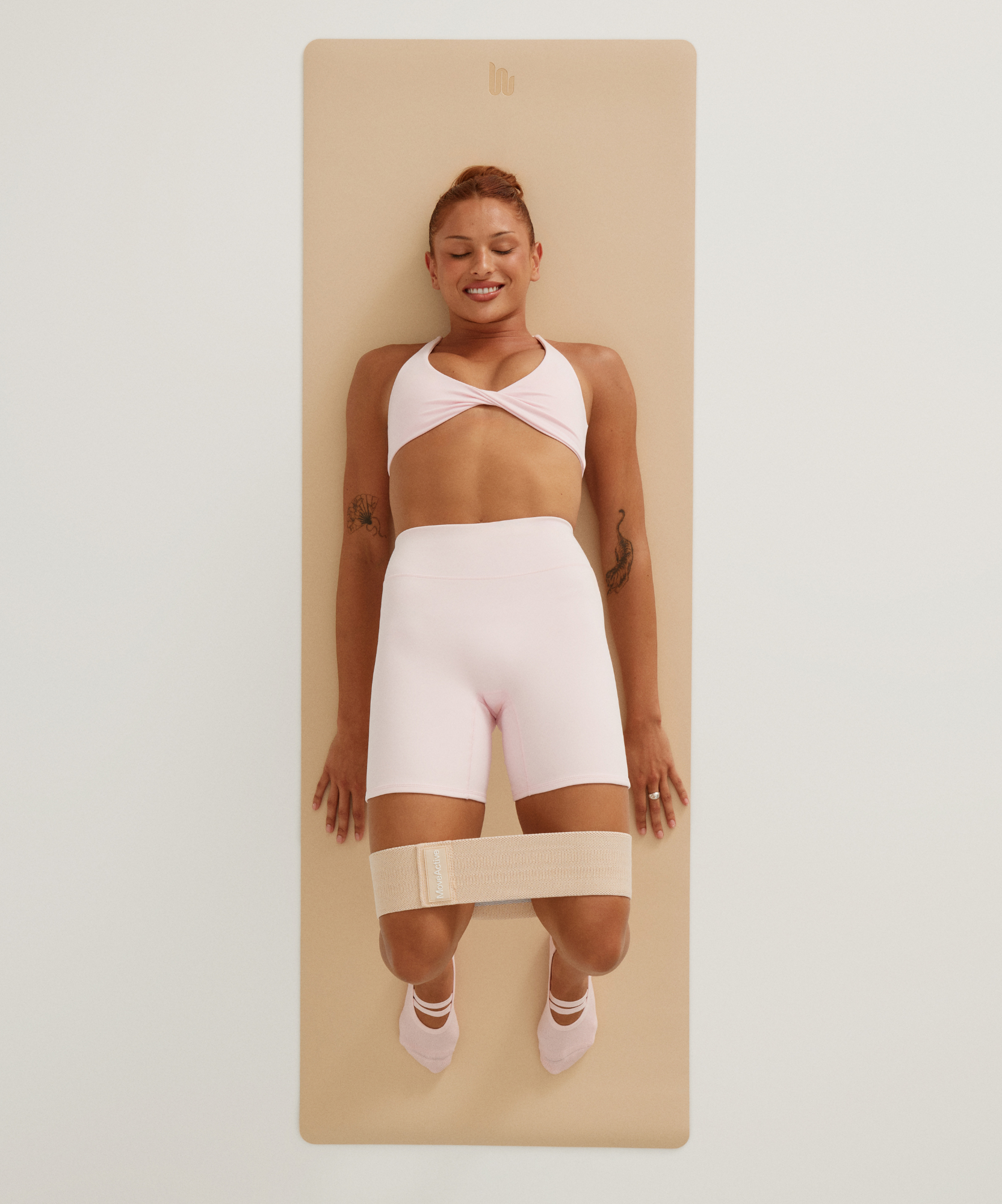 Vegan Leather Yoga Mat - Almond