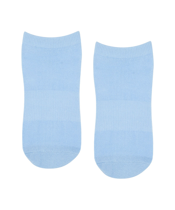 Classic Low Rise Grip Socks - Powder Blue for yoga and pilates