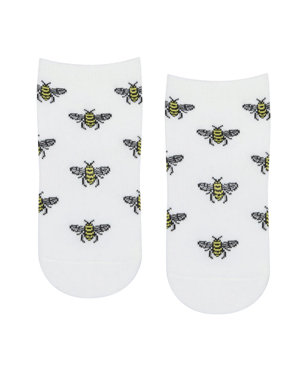 Classic Low Rise Grip Socks with Busy Bee design for women