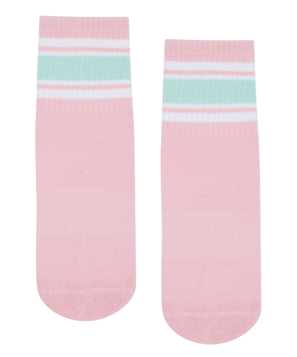 Crew Non Slip Grip Socks with Sweet Stripes for Yoga and Pilates