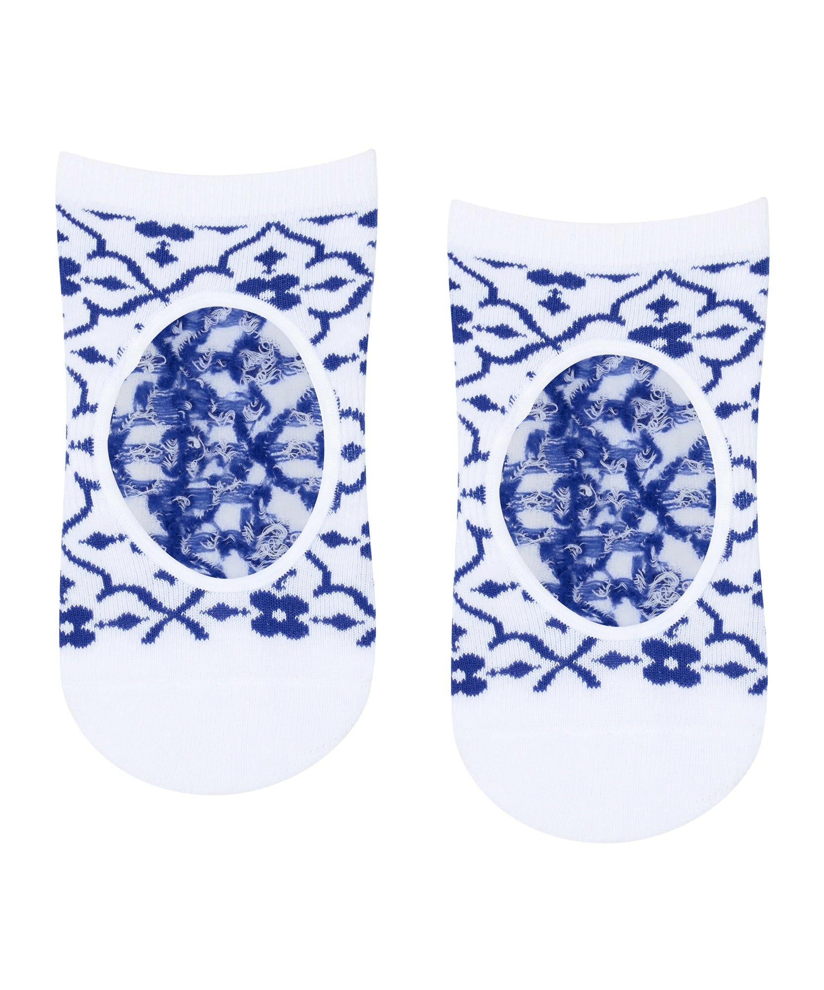 Slide On Grip Socks - Tuscan Tiles