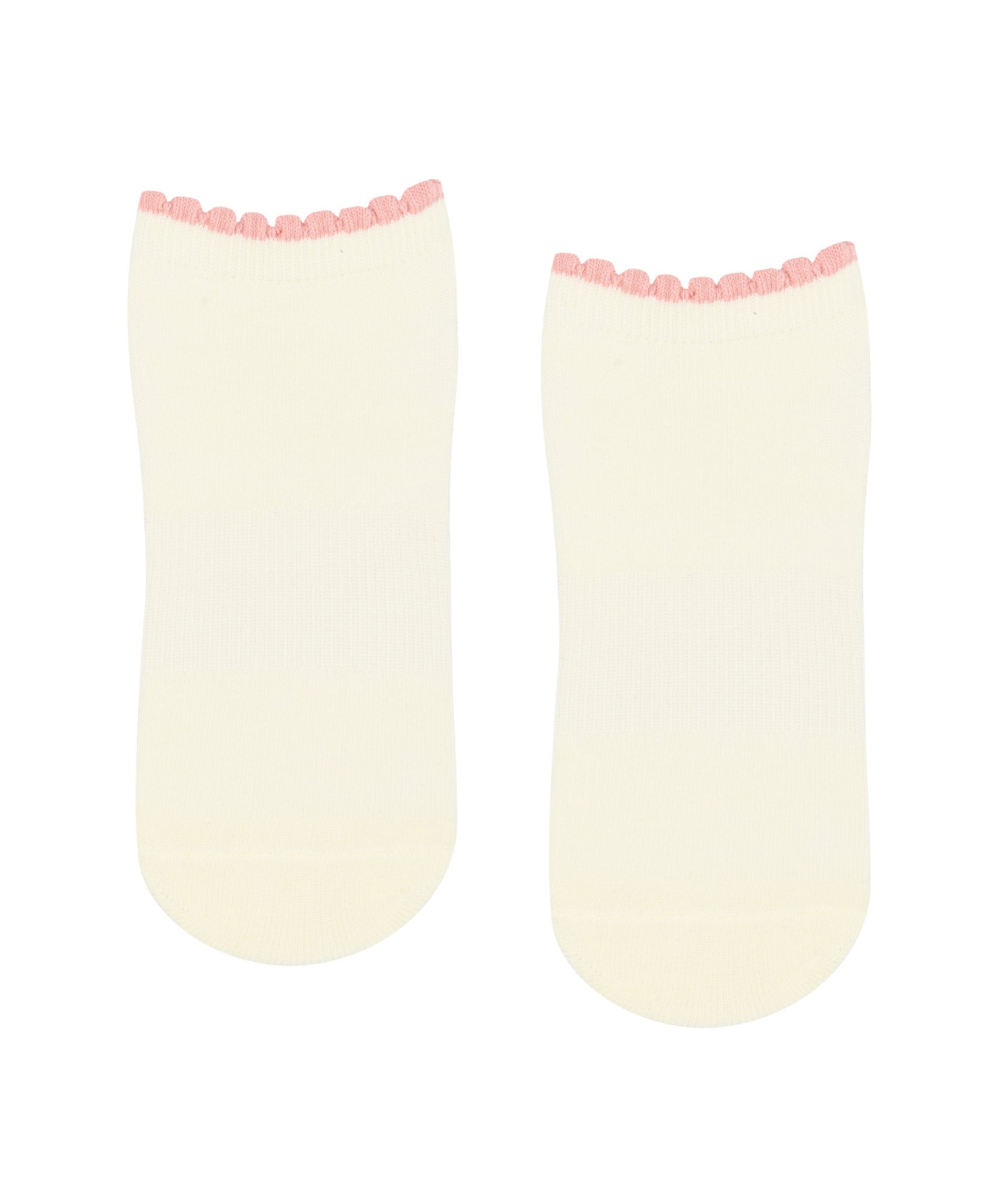 Classic Low Rise Grip Socks - Buttercream Frill