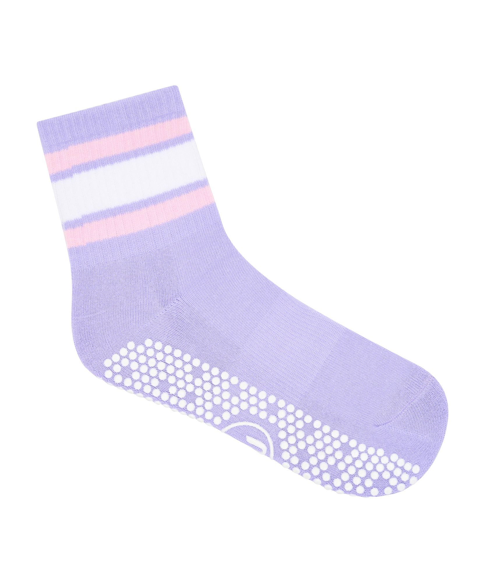 Crew Non Slip Grip Socks - Purple Rain Stripe