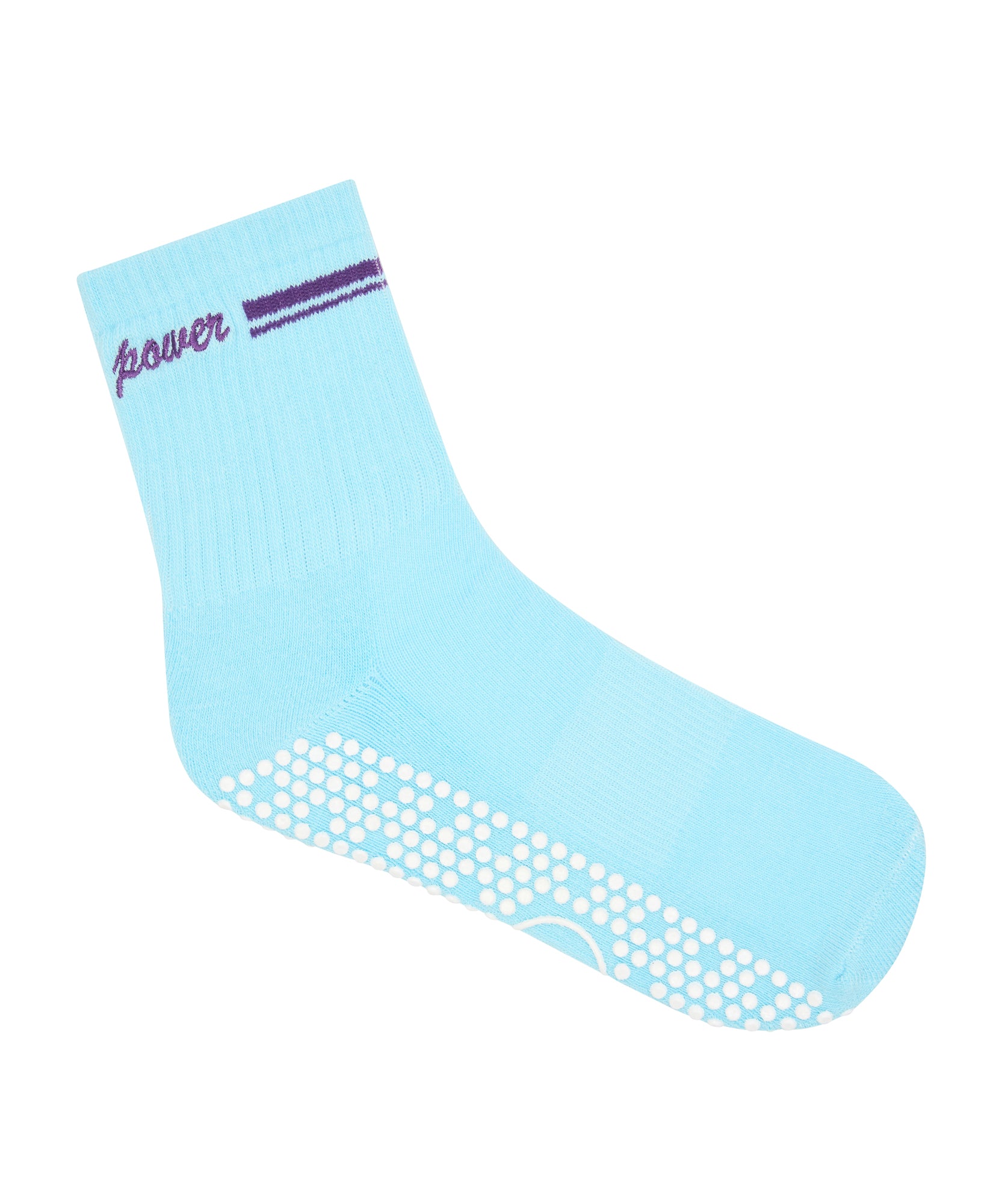 Crew Non Slip Grip Socks - Power Moves Icy-Blue