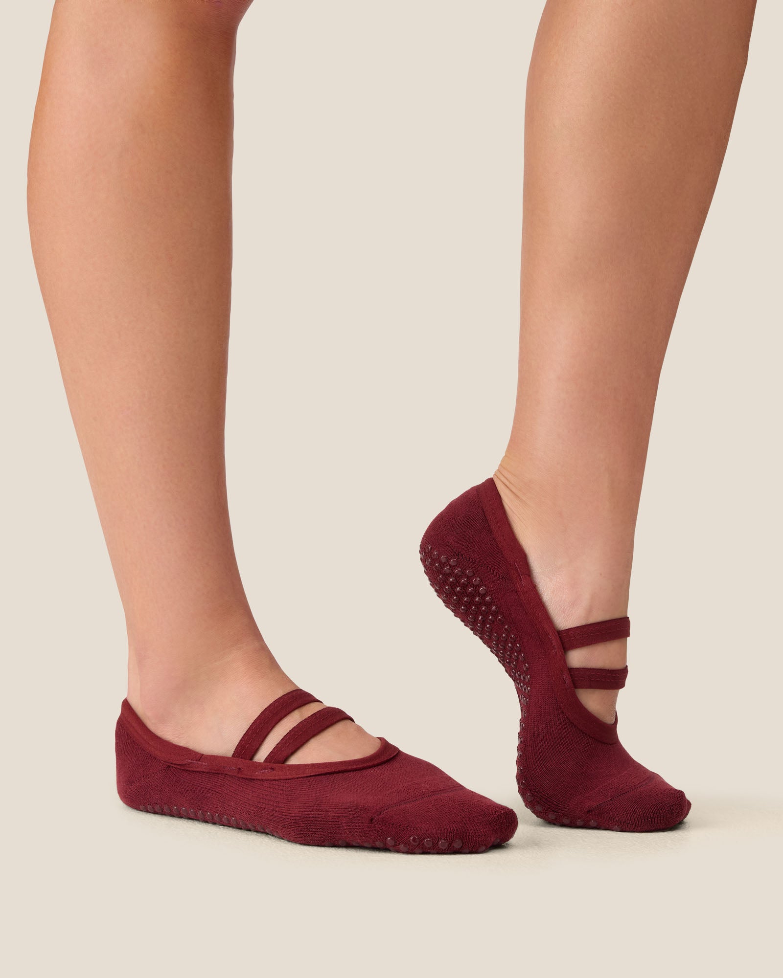 Ballet Grip Socks - Cabernet
