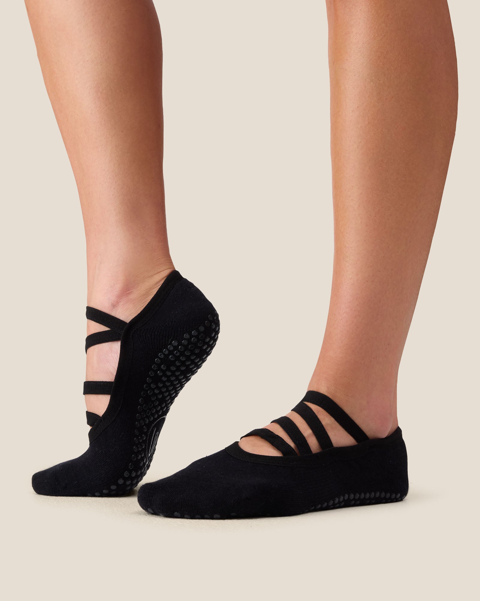 Ballet Grip Socks - Strappy Black