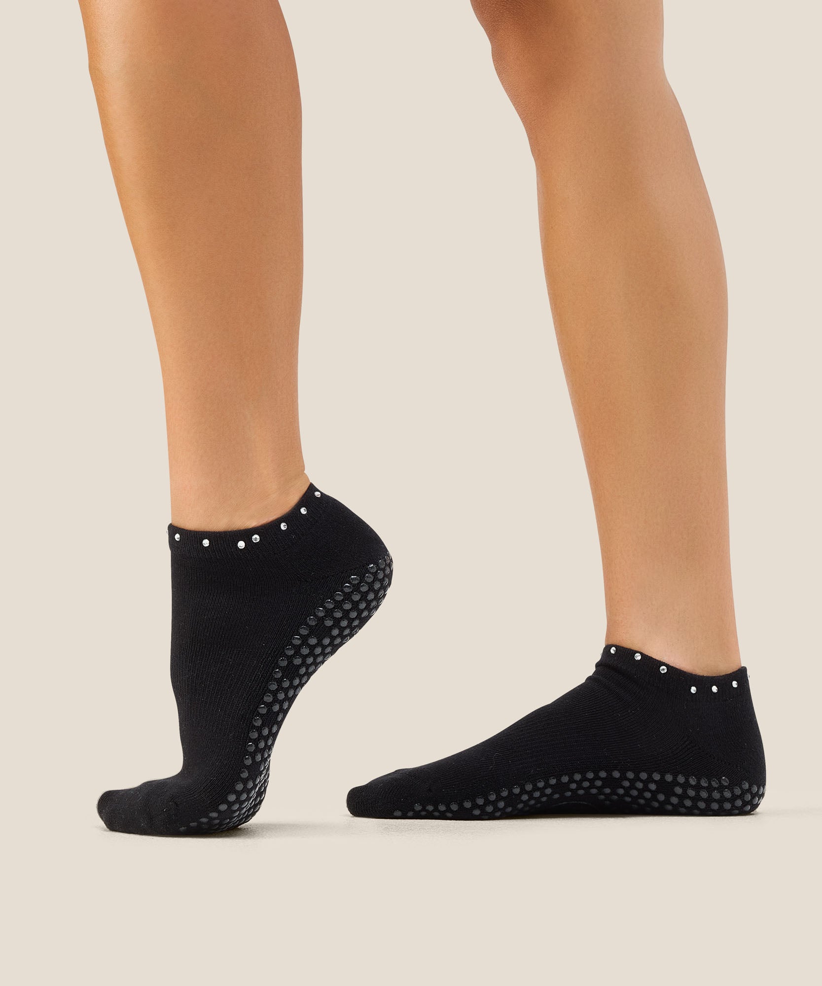 Low Rise Grip Socks - Gem Black