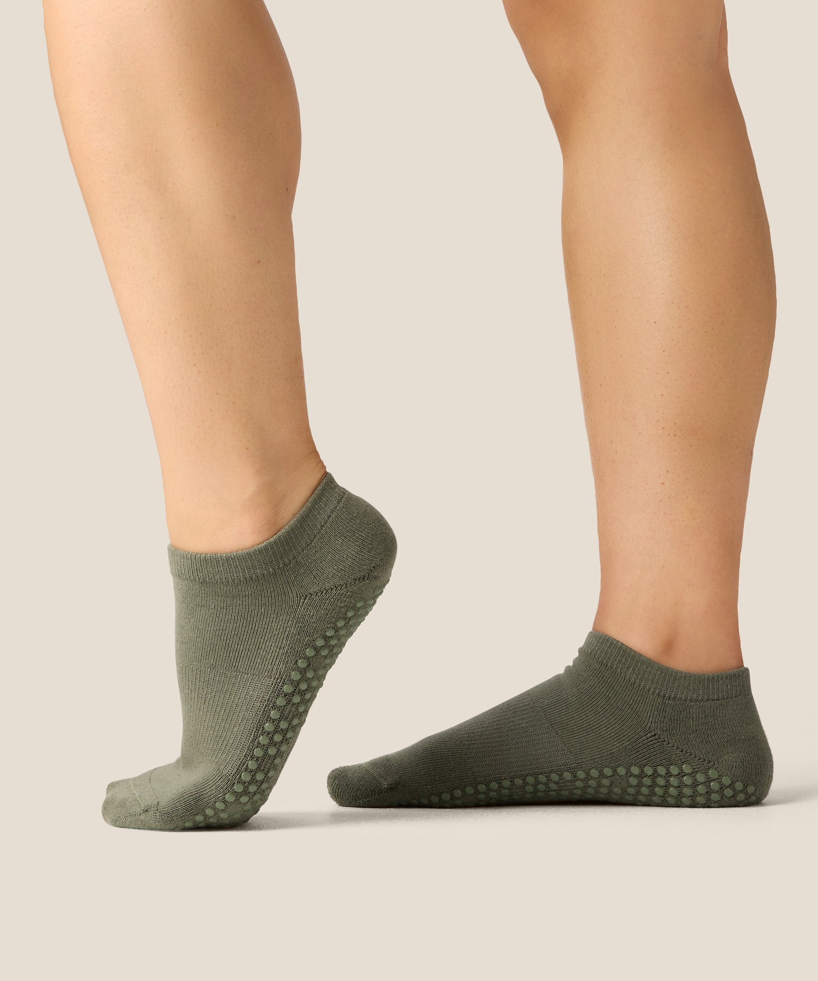 Low Rise Grip Socks - Khaki