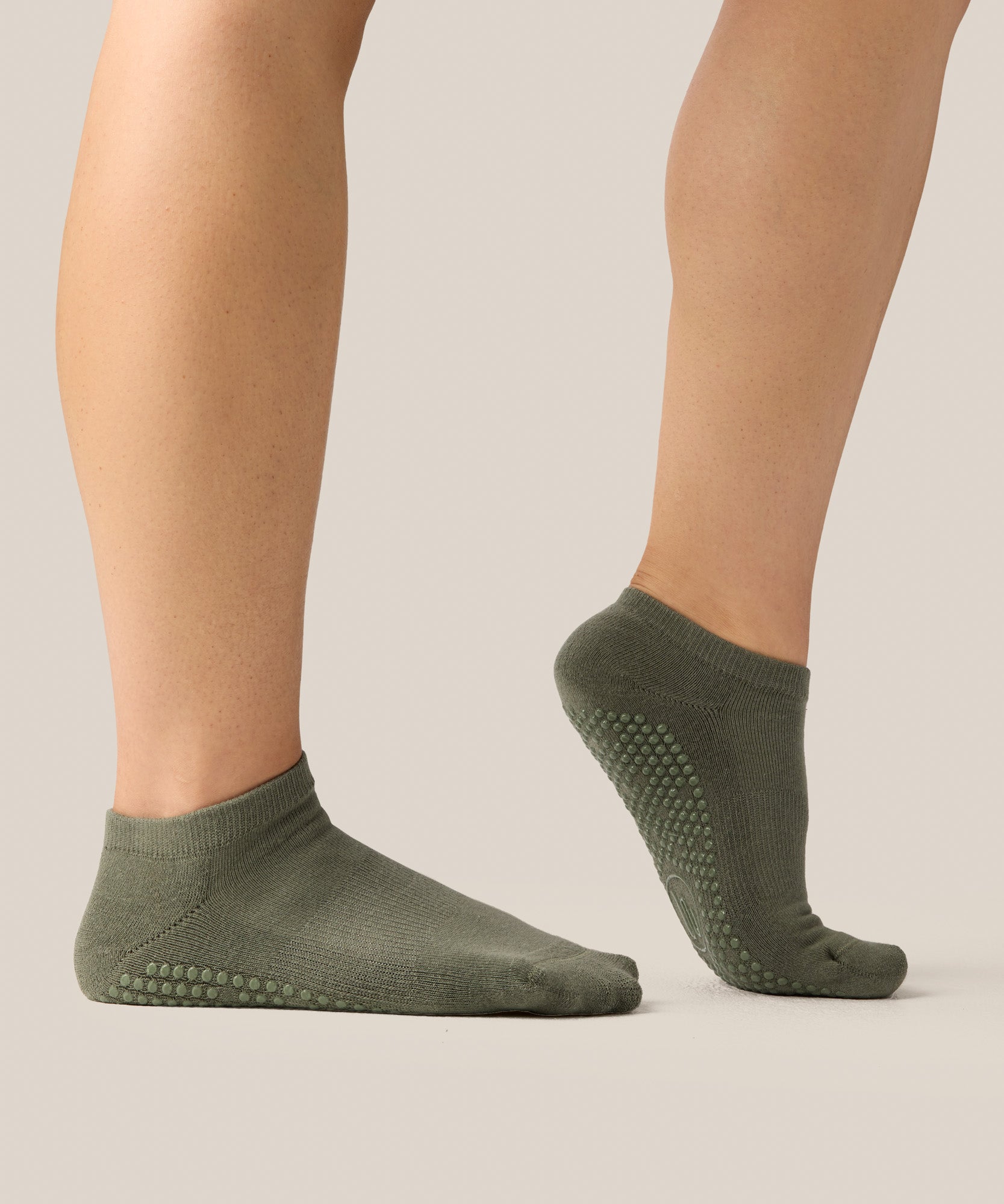 Low Rise Grip Socks - Khaki