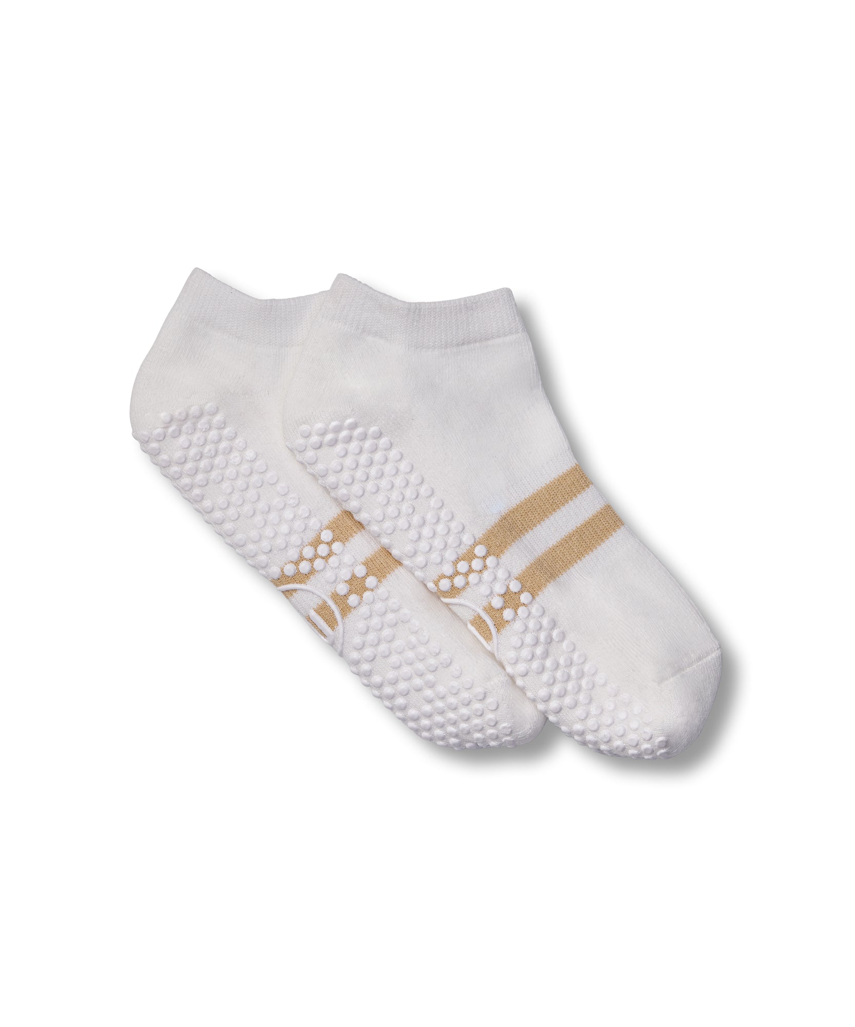 Classic Low Rise Grip Socks - Ivory Almond Stripe