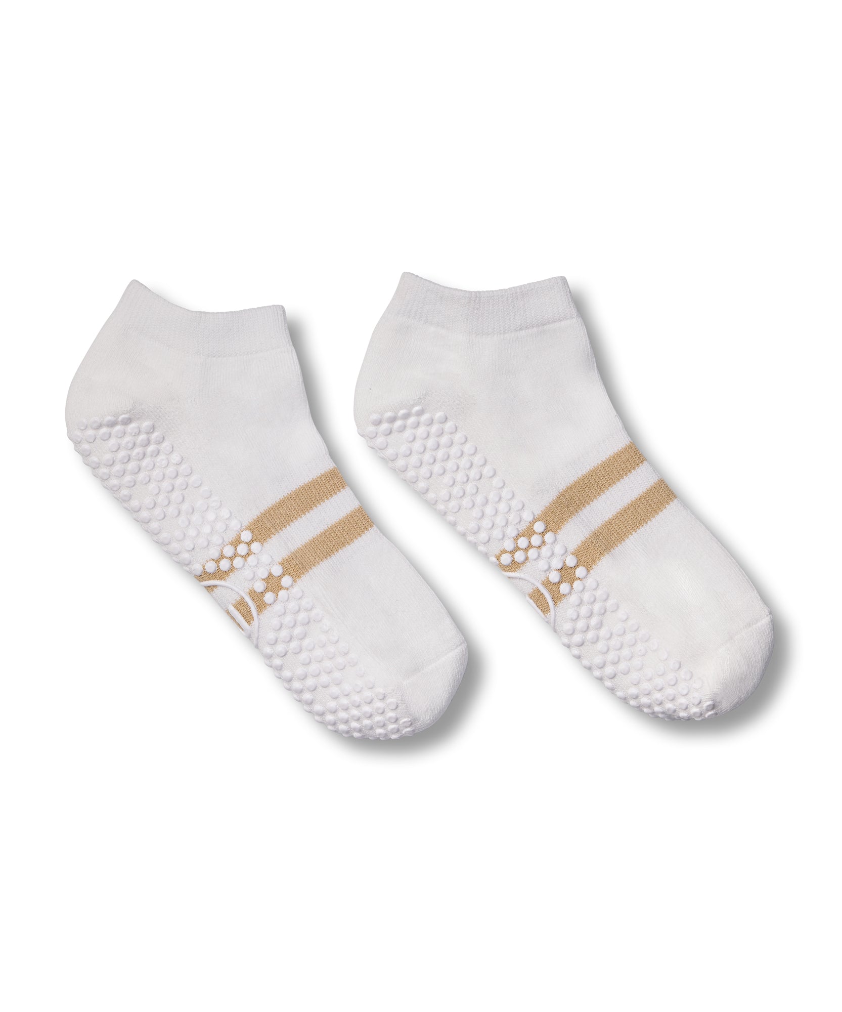 Classic Low Rise Grip Socks - Ivory Almond Stripe