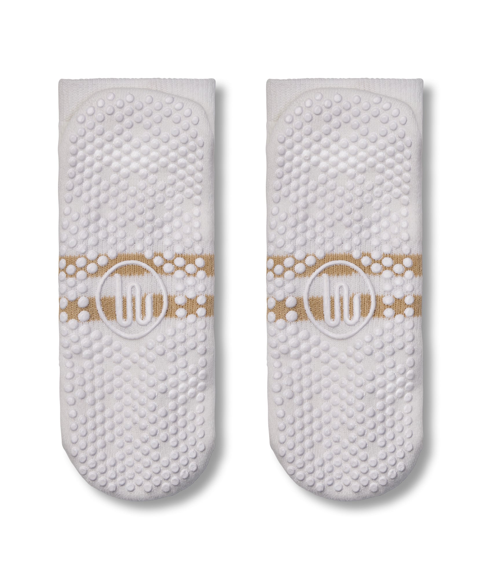 Classic Low Rise Grip Socks - Ivory Almond Stripe