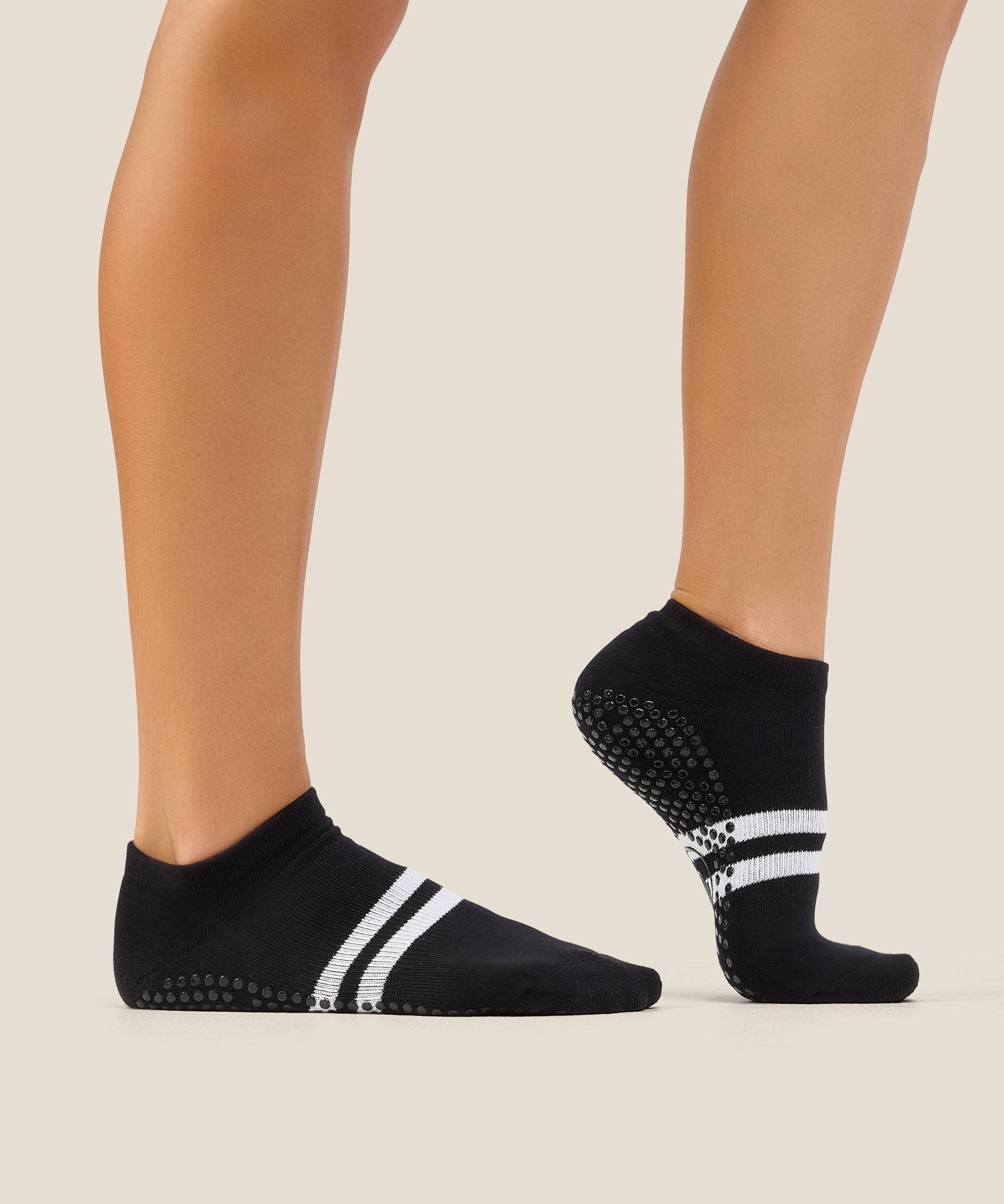 Low Rise Grip Socks - Sporty Stripe Black