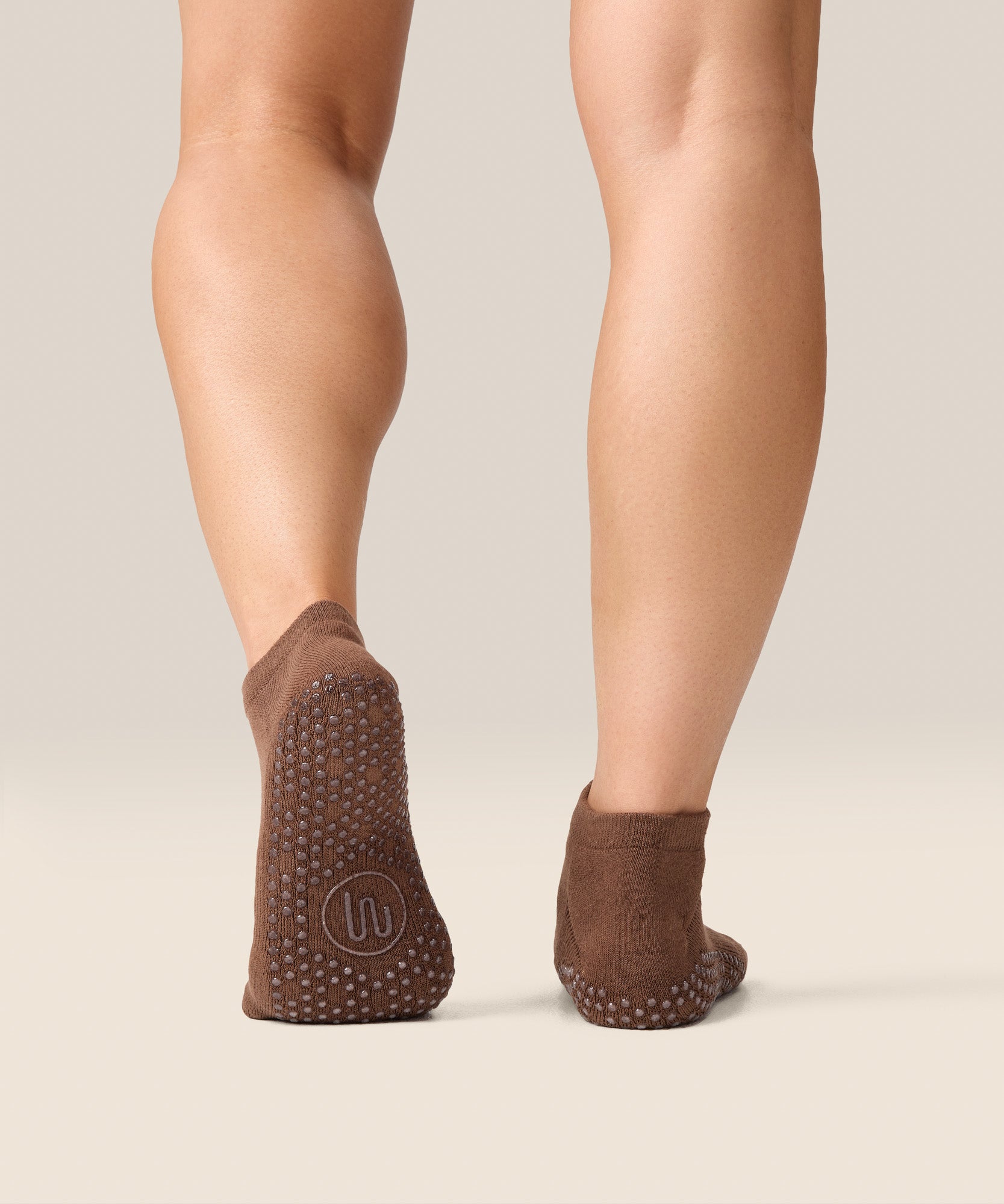 Low Rise Grip Socks - Heart Vine Brown