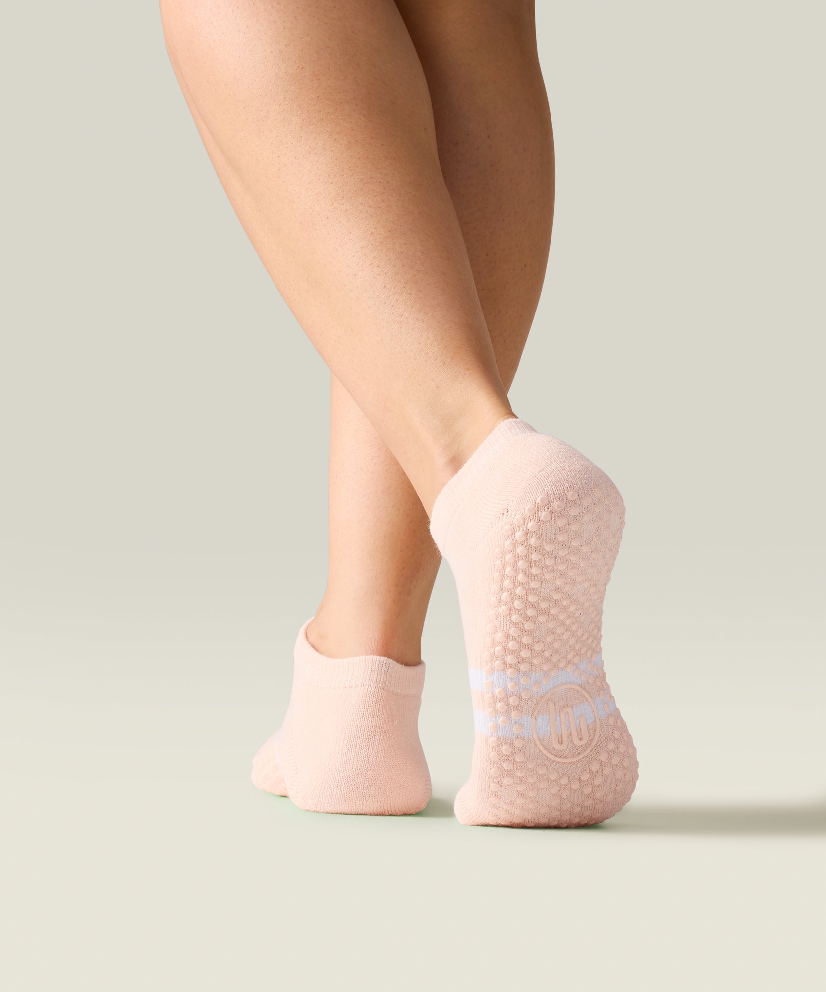 Classic Low Rise Grip Socks - Pink Stripe