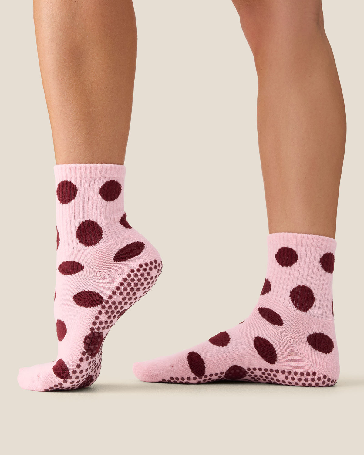 Crew Grip Socks - Polka Cabernet