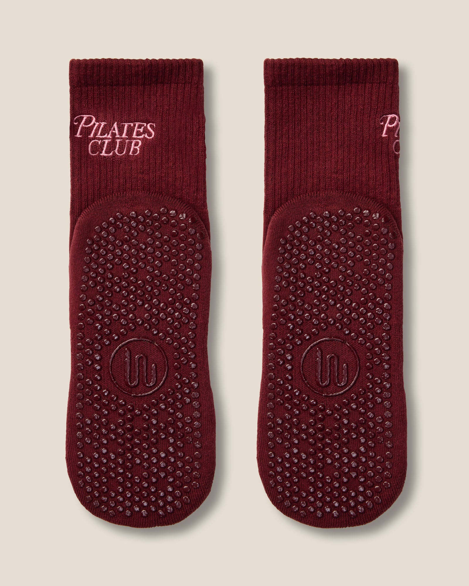 Crew Grip Socks - Pilates Club Cabernet