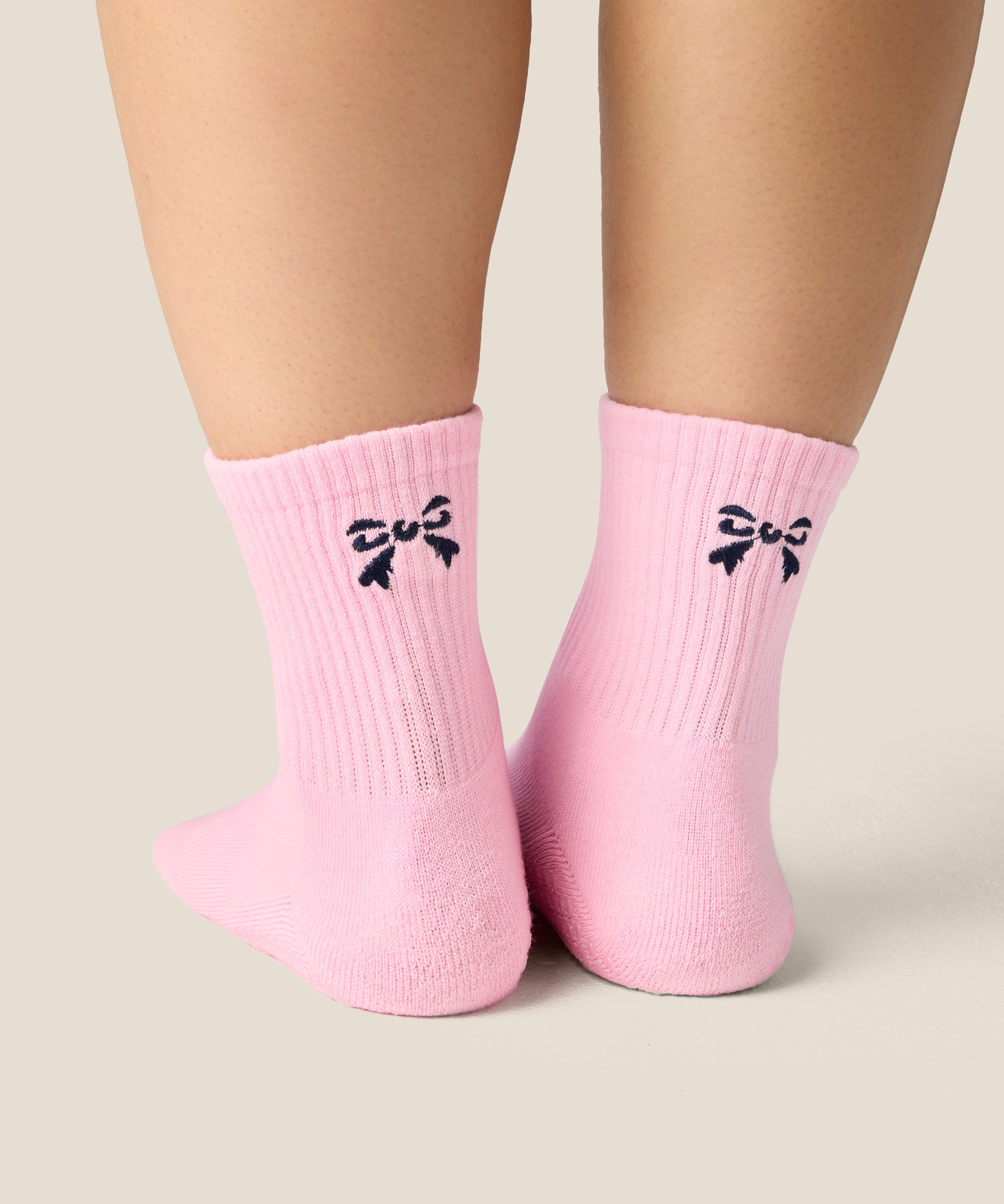 Crew Grip Socks - Darling Bow Pink