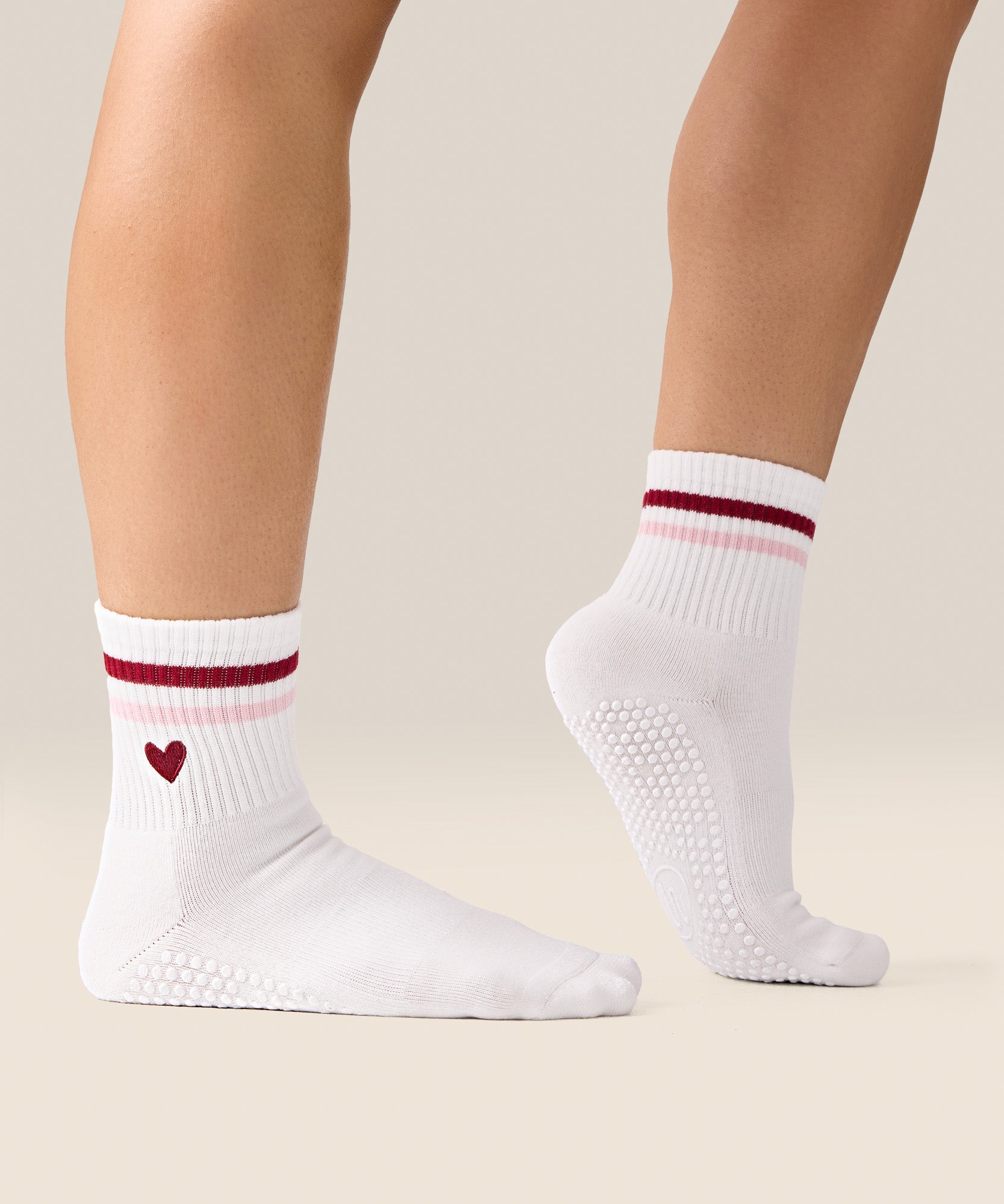 Crew Non Slip Grip Socks - Sweet Stripe Love