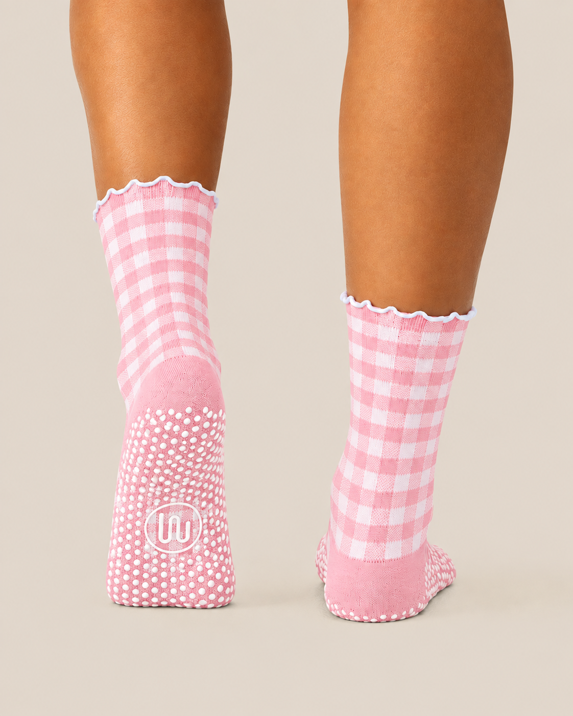 Crew Grip Socks - Picnic Check Pink