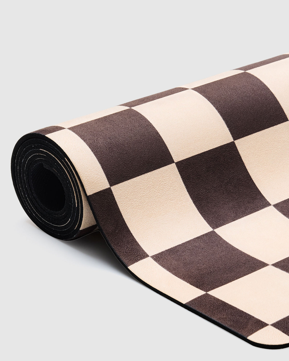 Microfibre Yoga Mat - Check Espresso