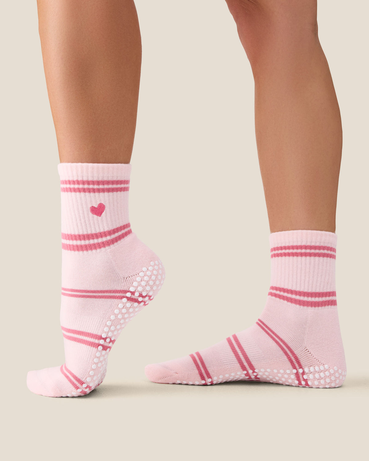Crew Grip Socks - Candy Stripe Candy Pink
