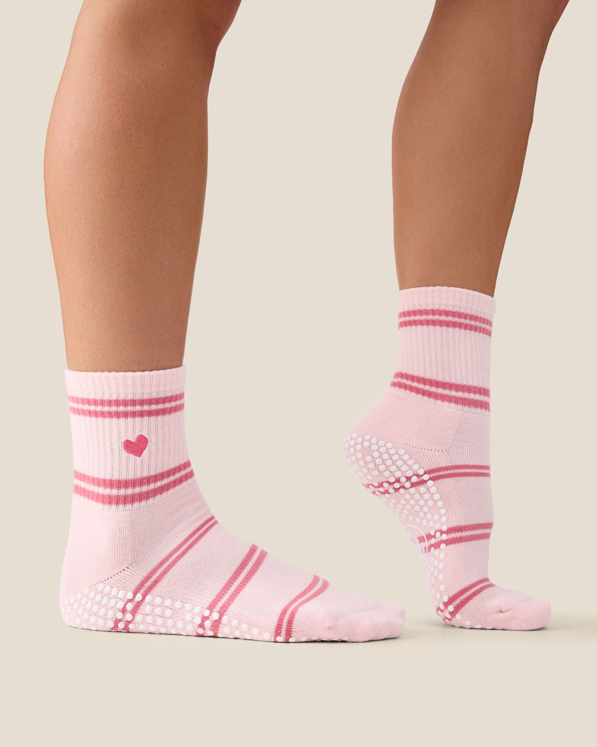Crew Grip Socks - Candy Stripe Candy Pink