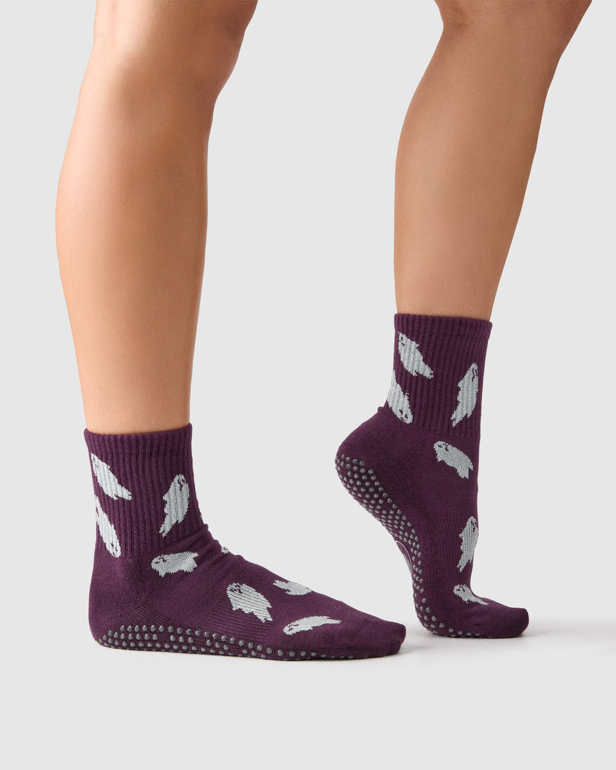 Crew Grip Socks - Glitter Ghost Plum
