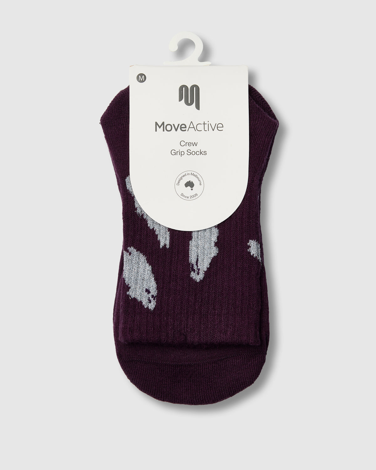 Crew Grip Socks - Glitter Ghost Plum