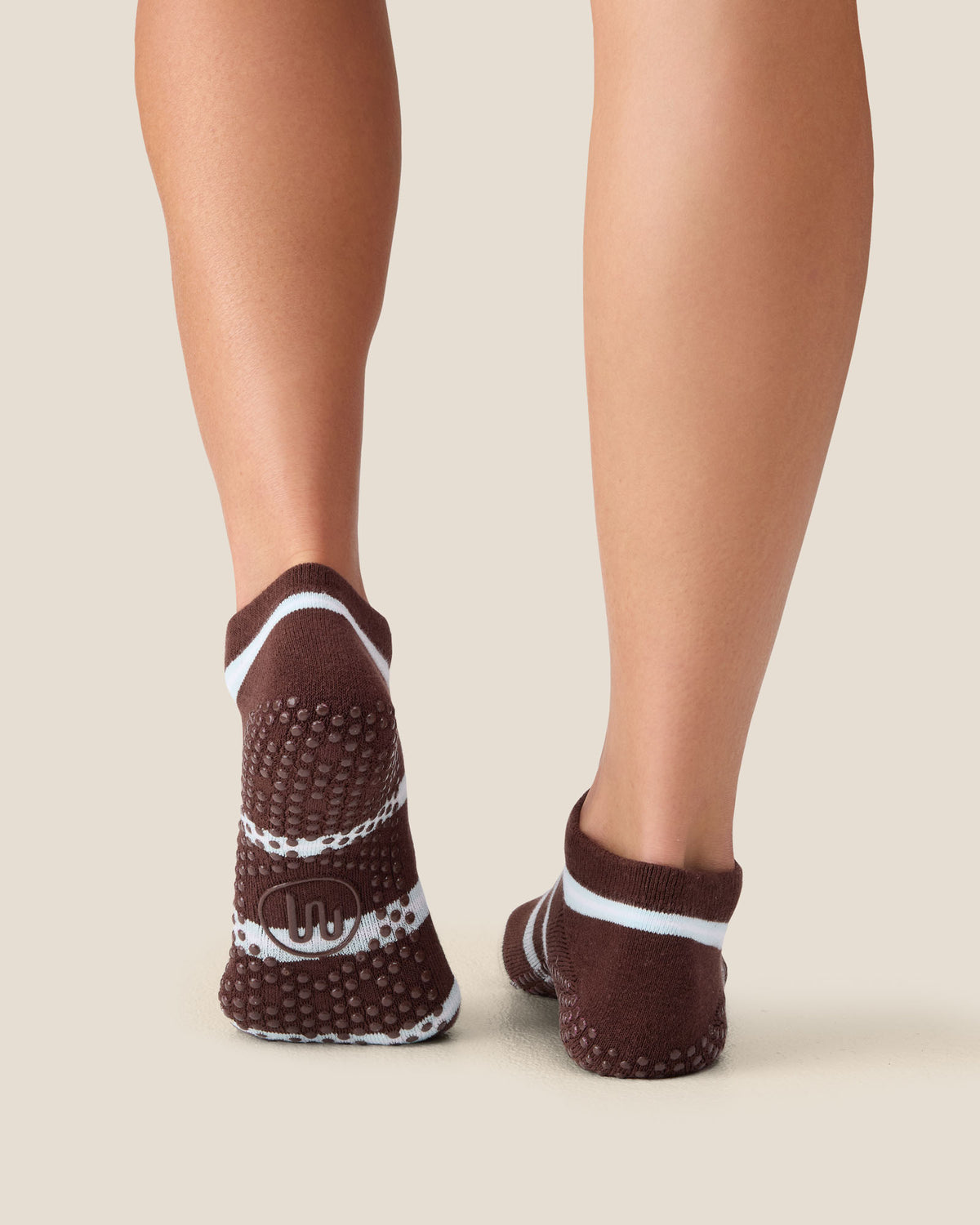 Low Rise Grip Socks - Candy Stripe Espresso