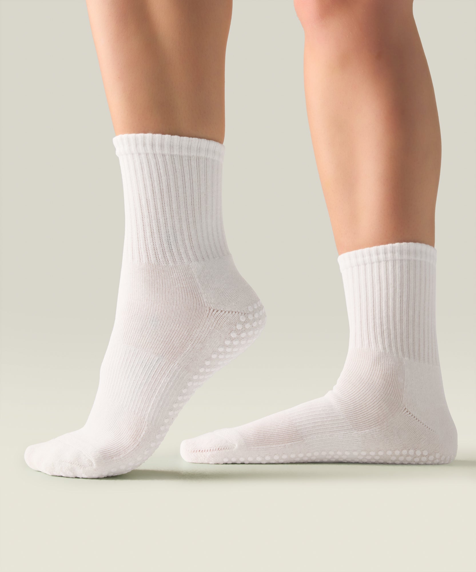 Crew Non Slip Grip Socks - Ivory