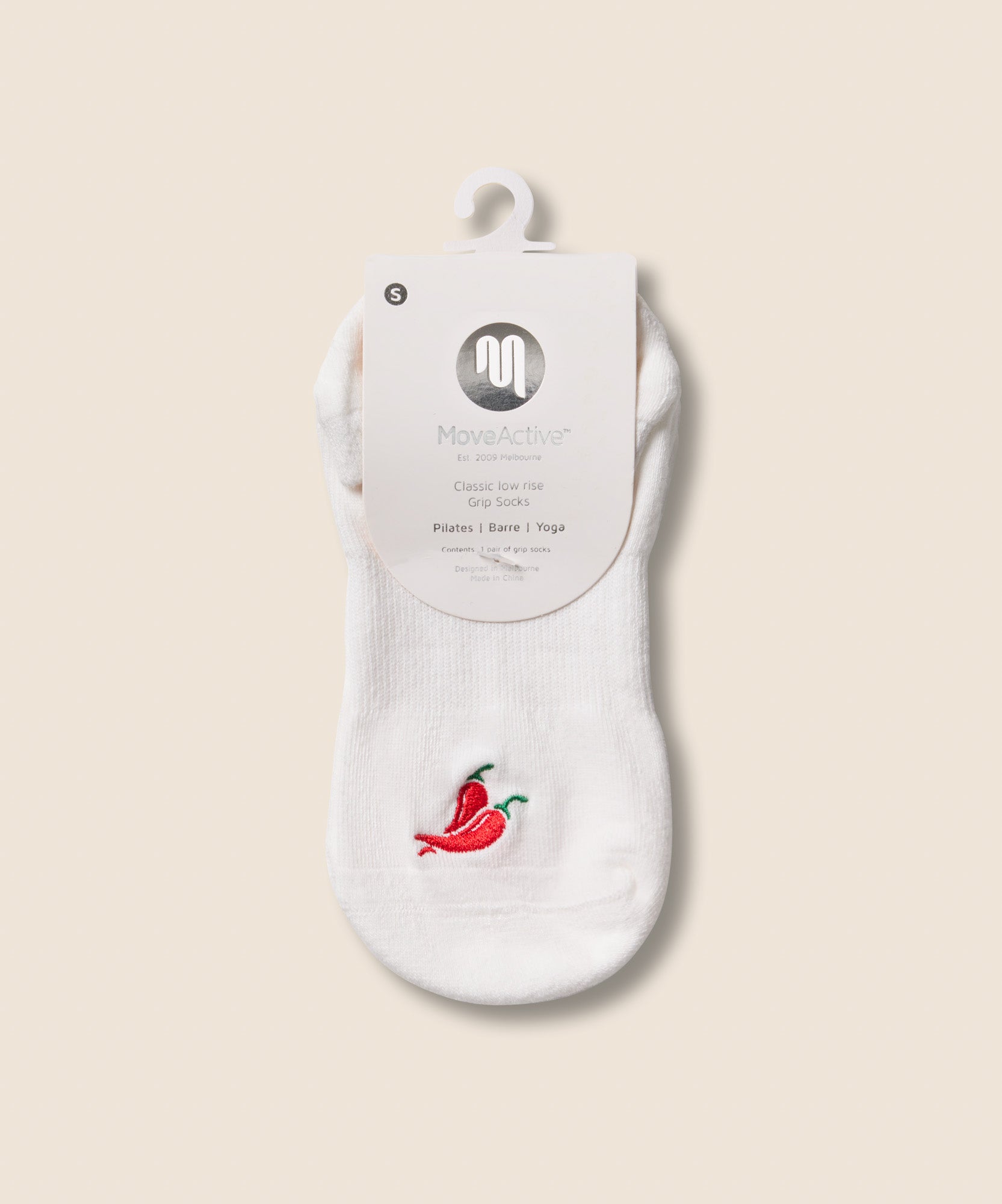 Low Rise Grip Socks - Spicy Chilli
