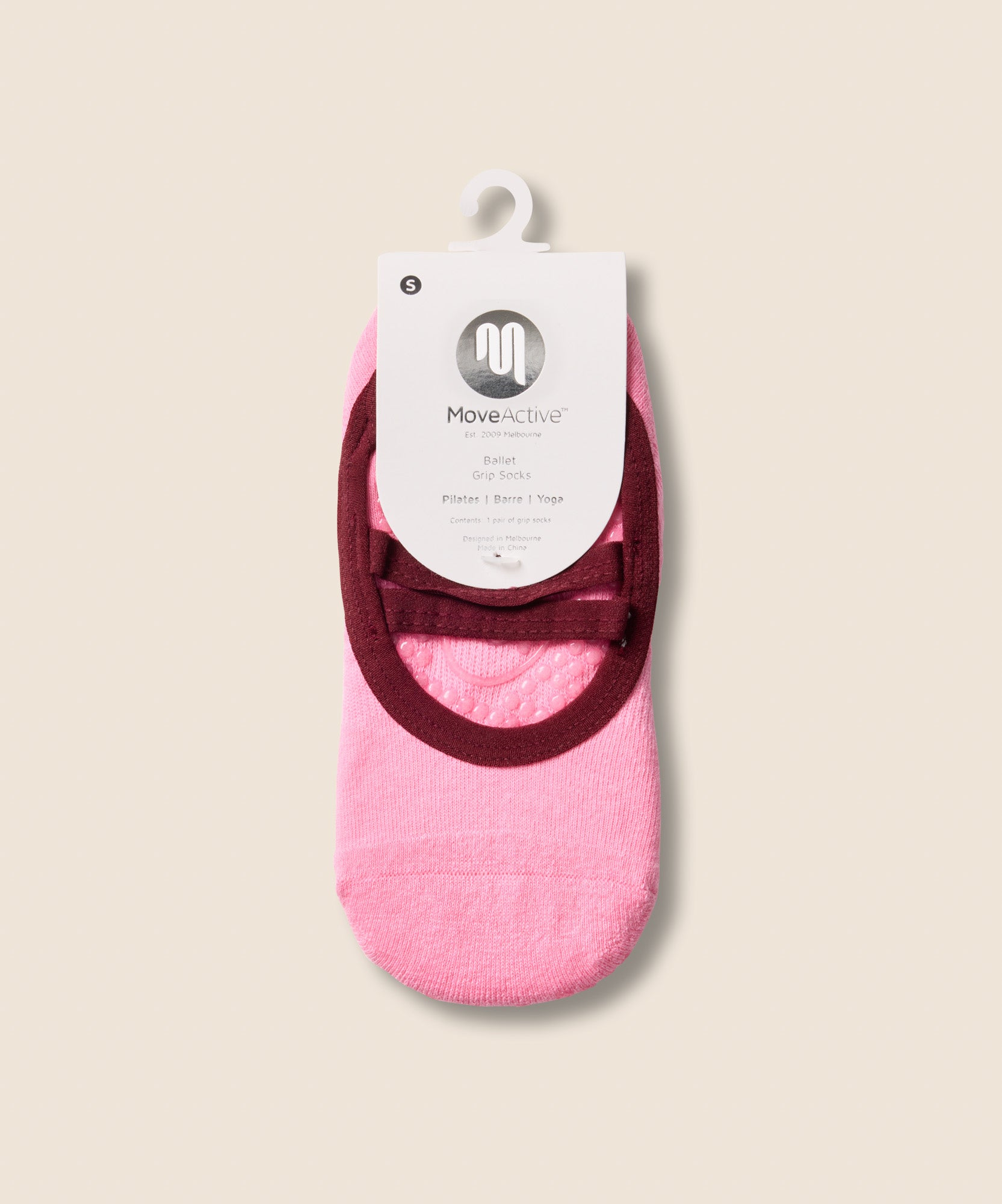 Ballet Non Slip Grip Socks - Rosa