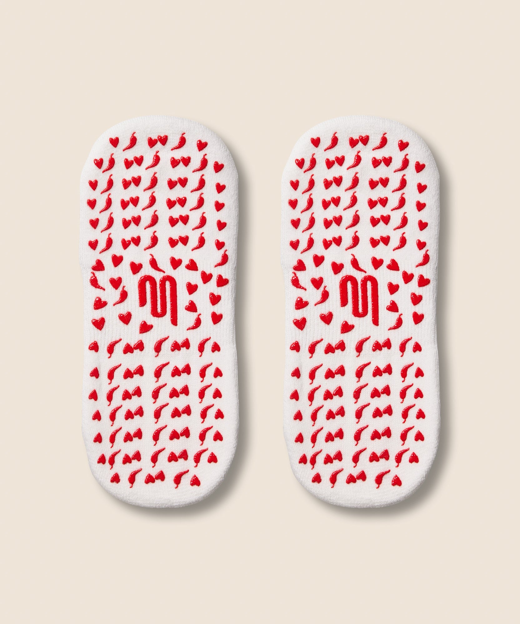 Classic Low Rise Grip Socks - Spicy Chilli
