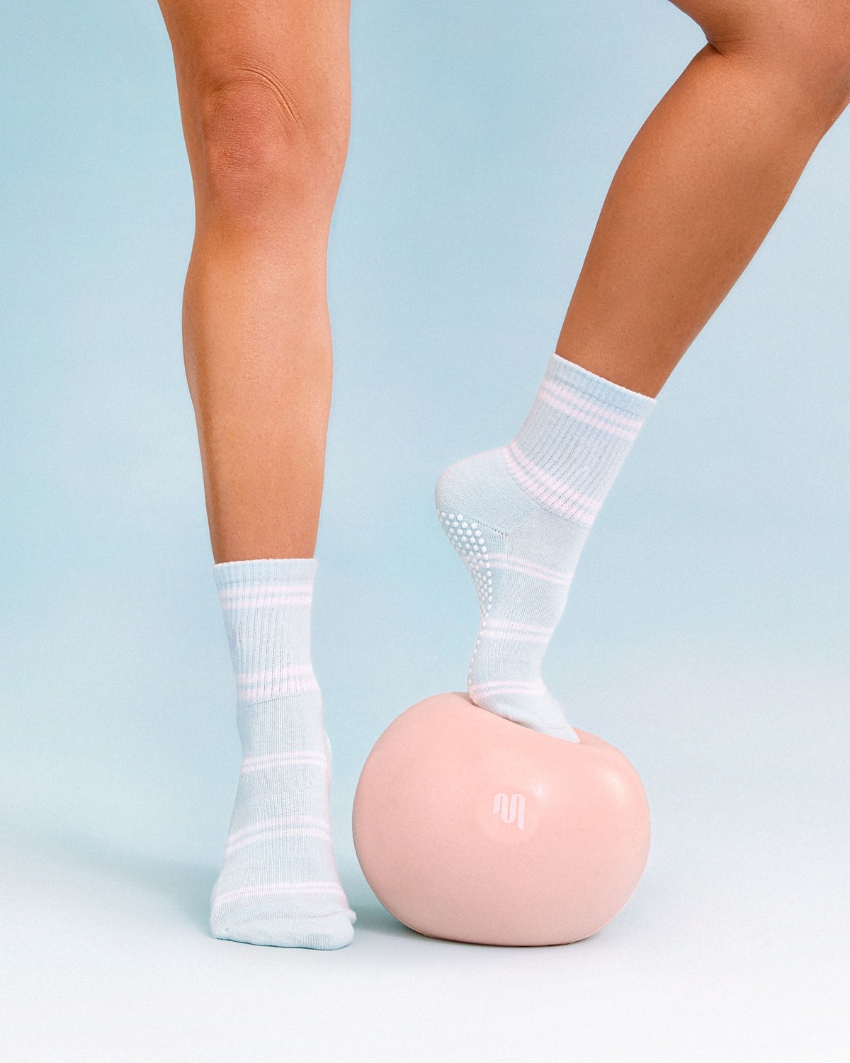 Crew Grip Socks - Candy Stripe Ice Blue