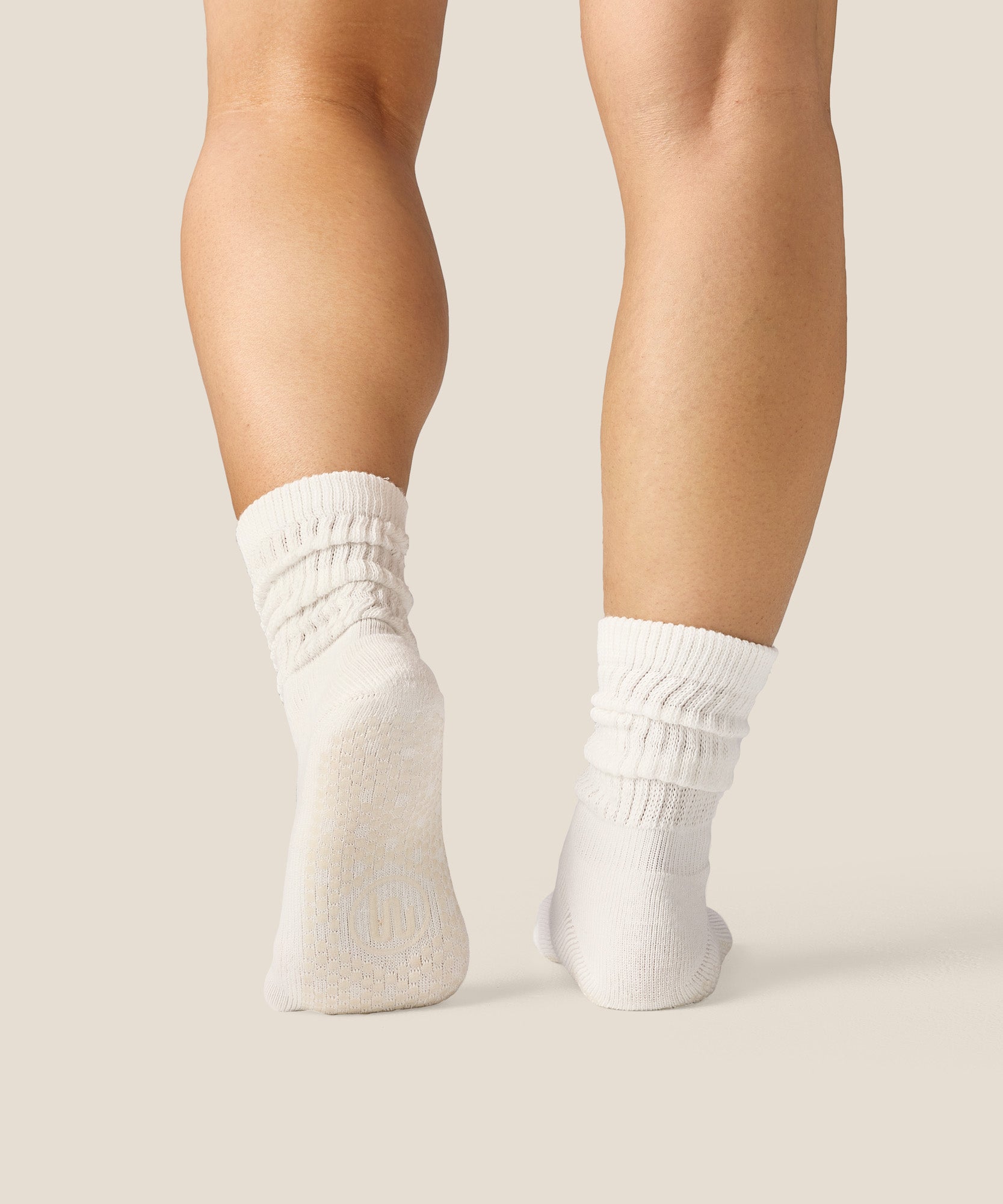 Scrunch Grip Socks - Ivory