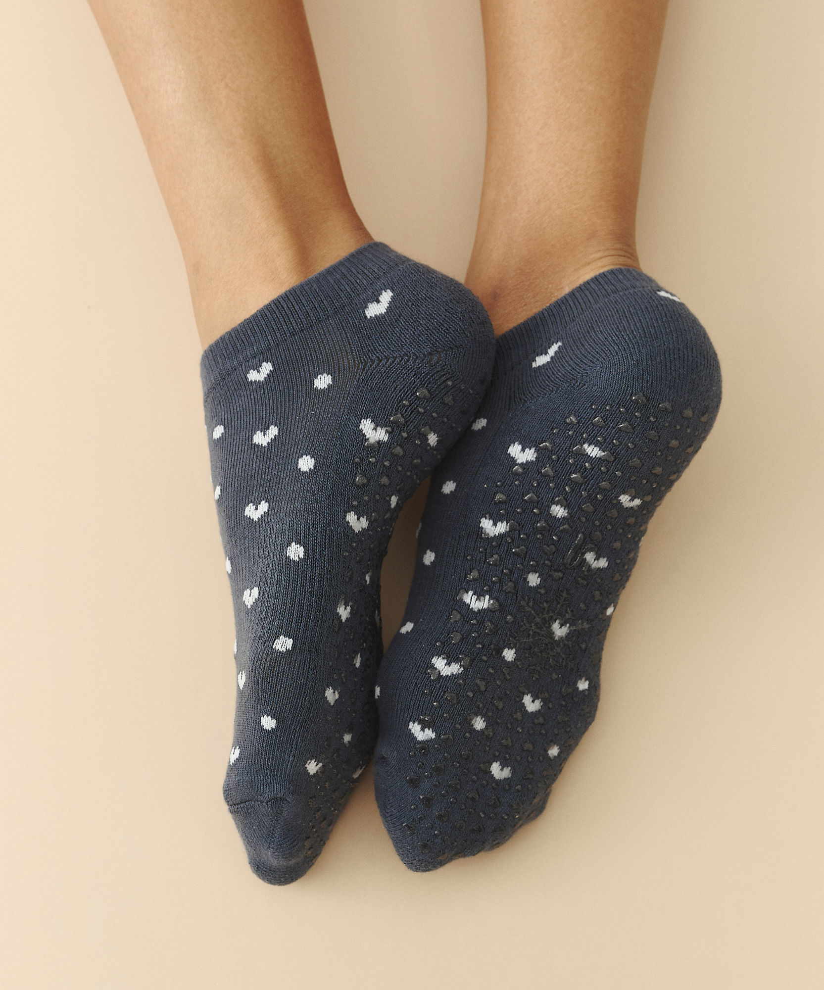 Low Rise Grip Socks - Speckled French Navy