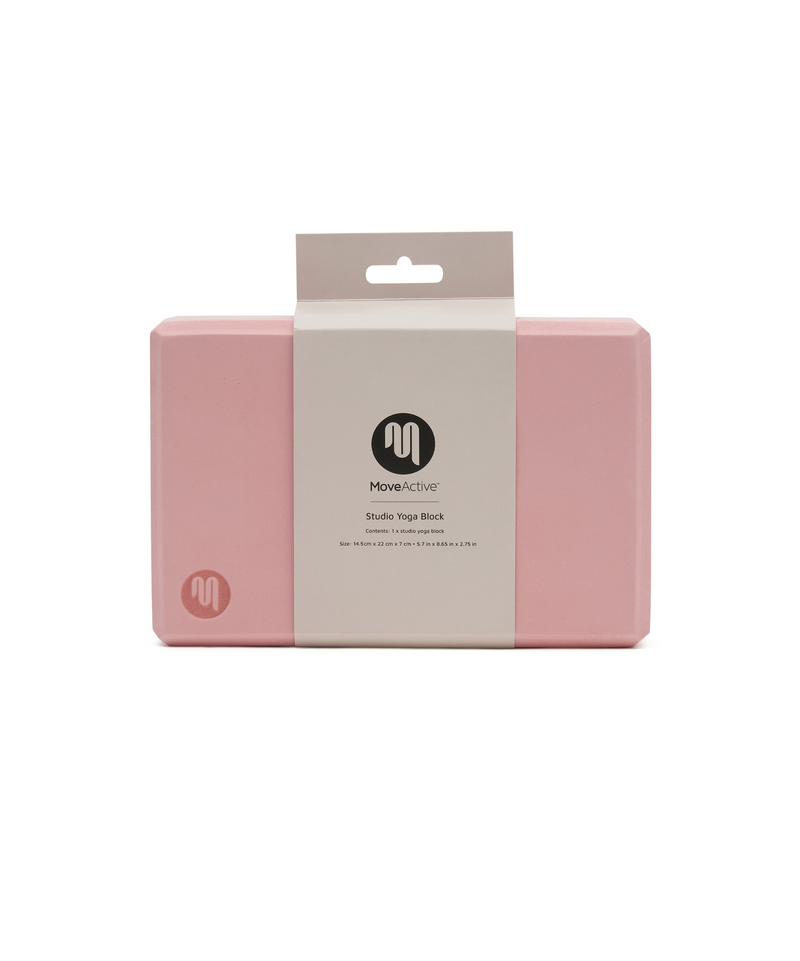 Pink top yoga blocks
