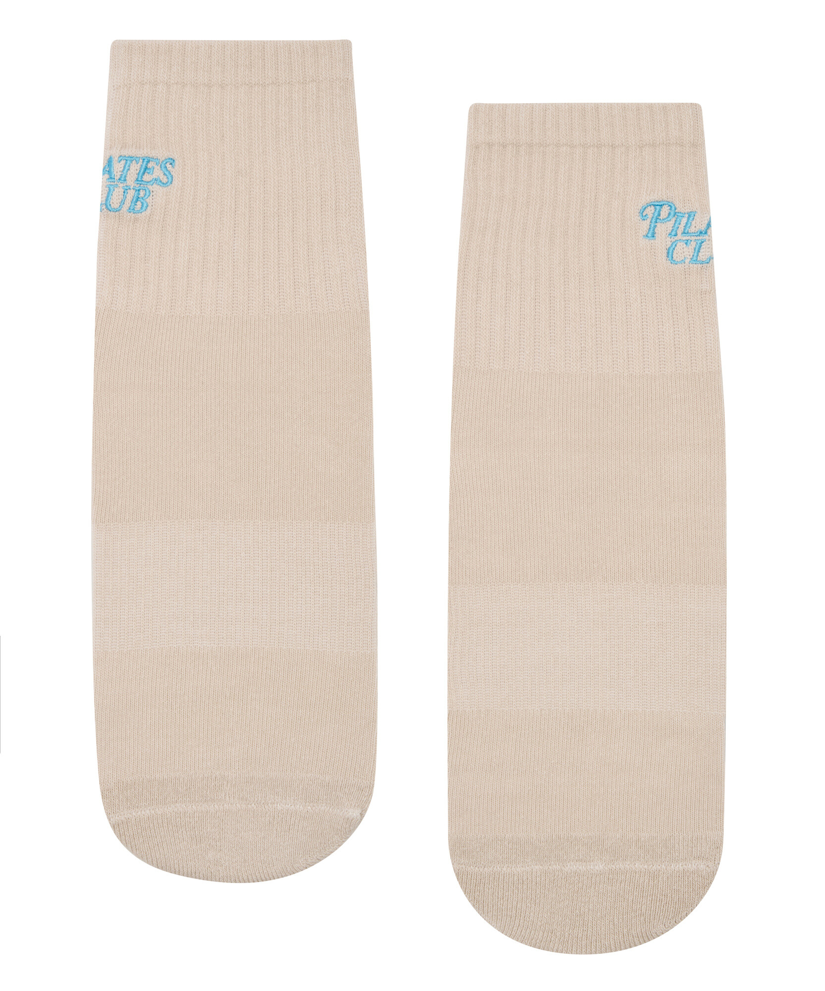 Crew Non Slip Grip Socks - Pilates Club Stone