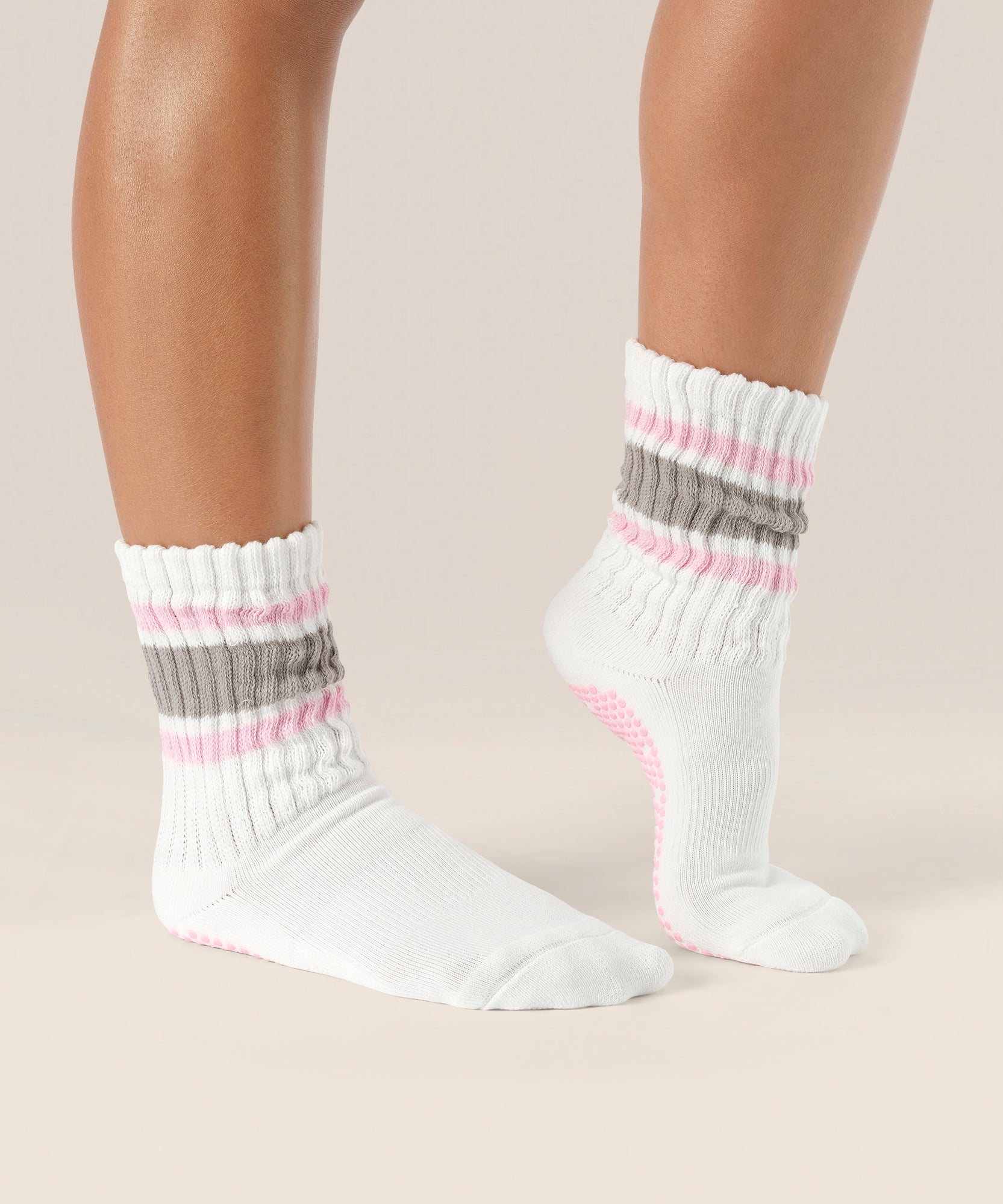 Crew Grip Socks - 80s Stripe for Pilates, Yoga & Barre | MoveActive
