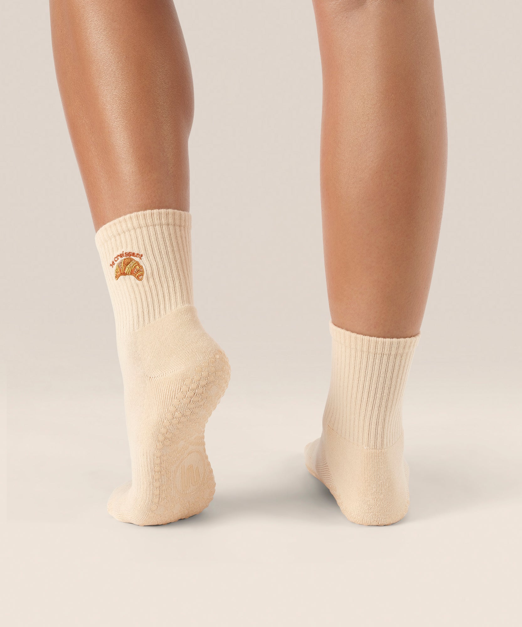 Crew Non Slip Grip Socks - Le Croissant