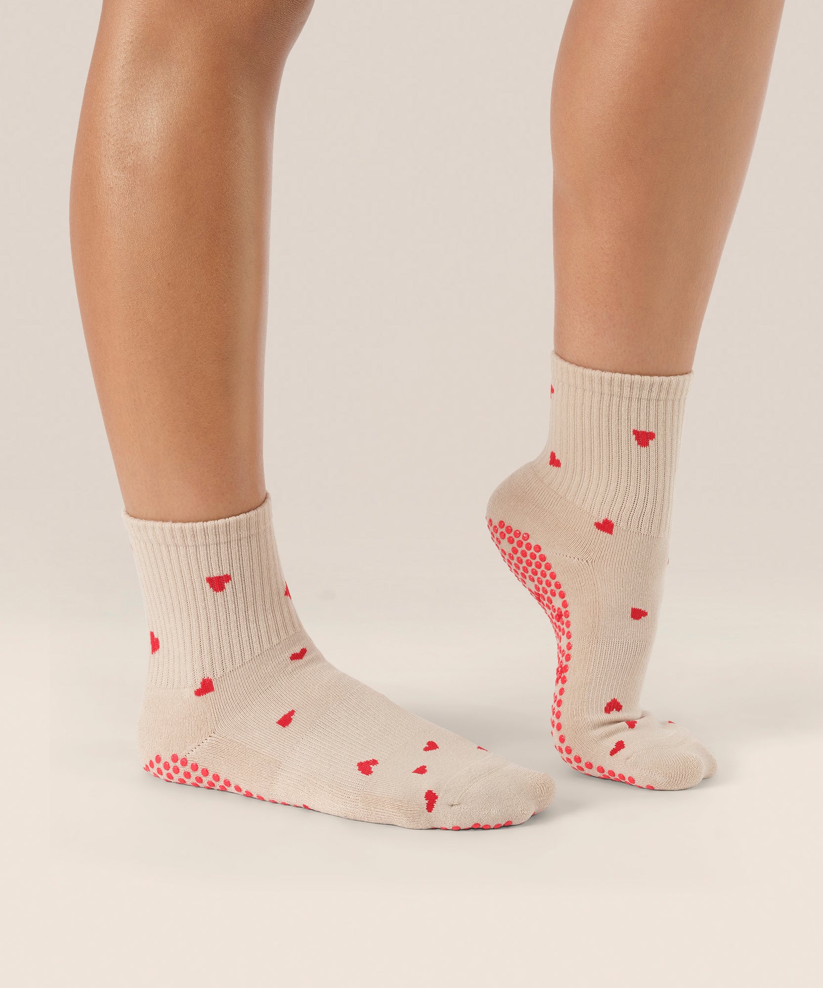 Crew Non Slip Grip Socks - Love Me