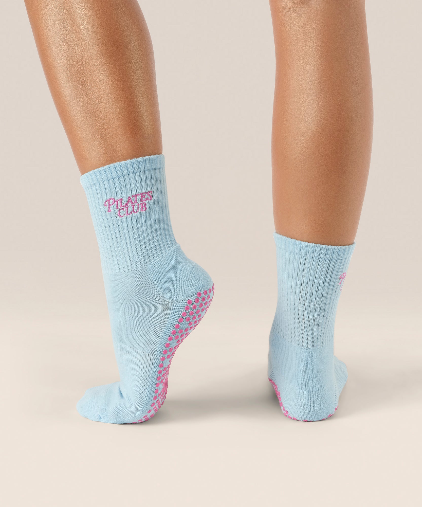 Crew Non Slip Grip Socks - Pilates Club Blue