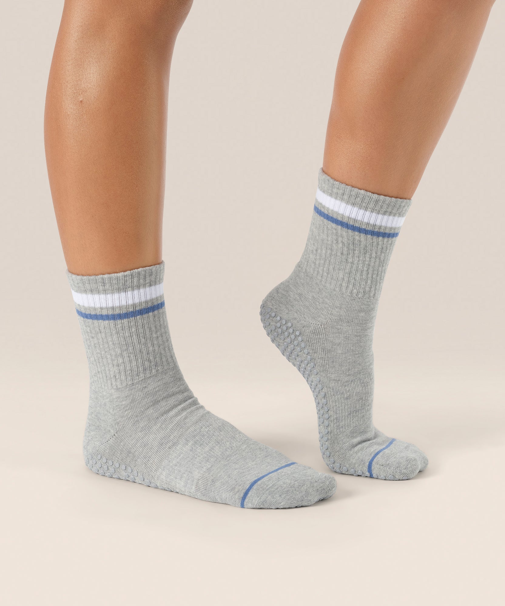 Crew Non Slip Grip Socks - Varsity Stripe Marle