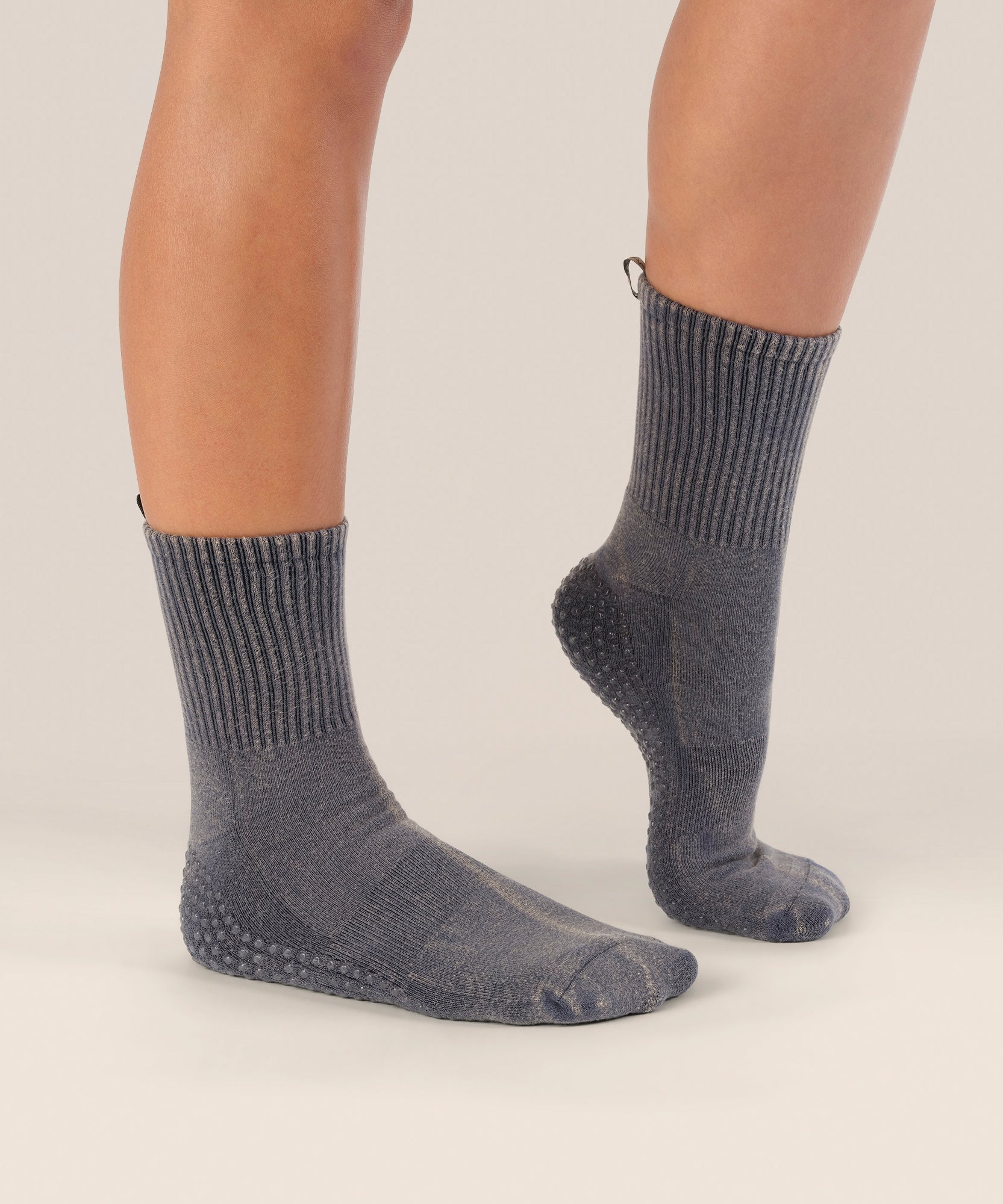 Crew Non Slip Grip Socks - Vintage Rib Navy