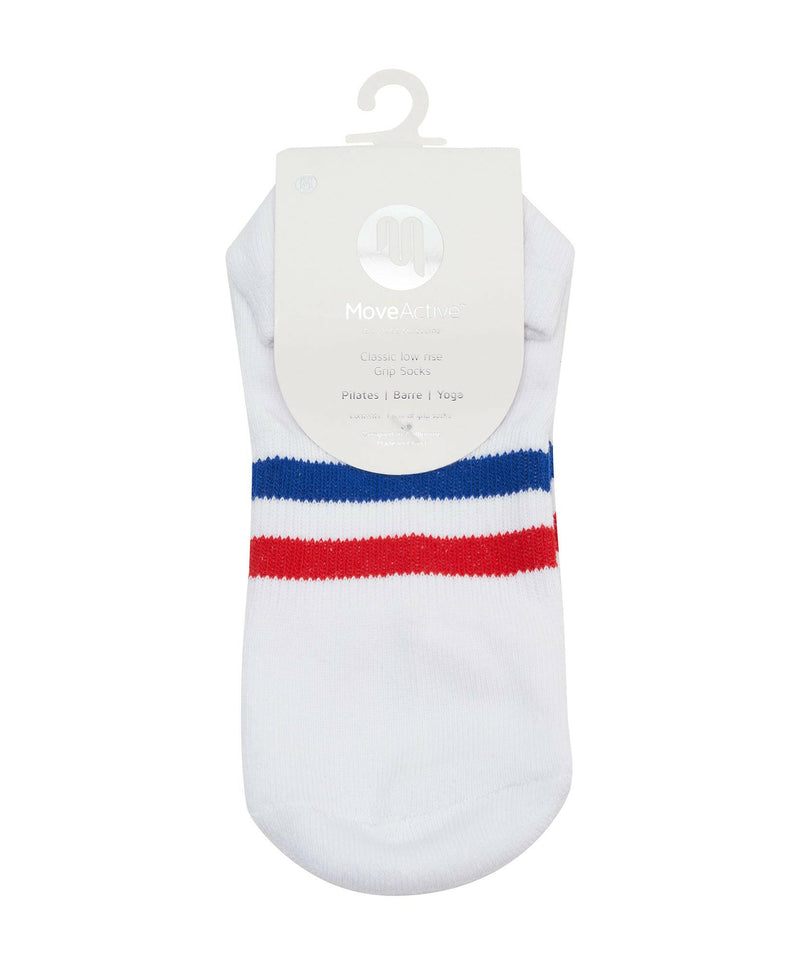 Classic Low Rise Grip Socks - Retro Stripes