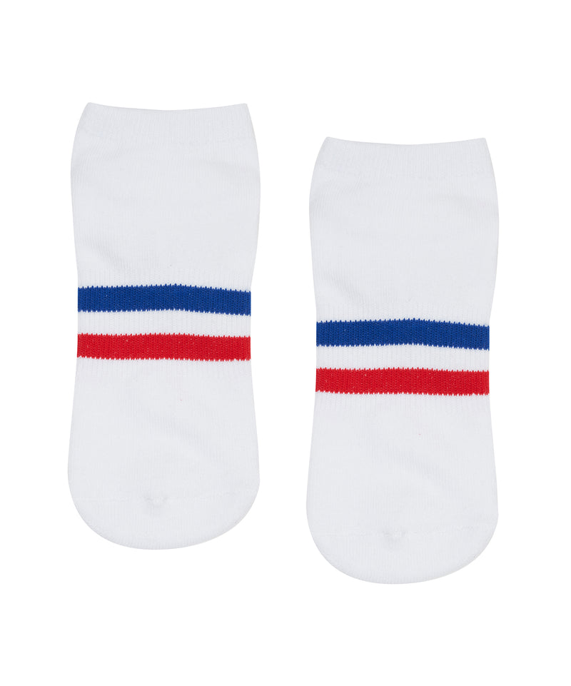 Classic Low Rise Grip Socks - Retro Stripes